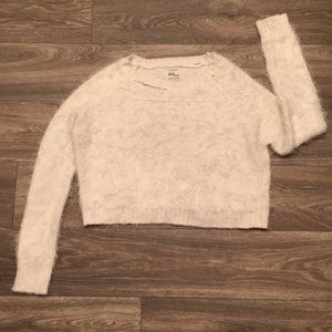 Fuzzy crop sweater